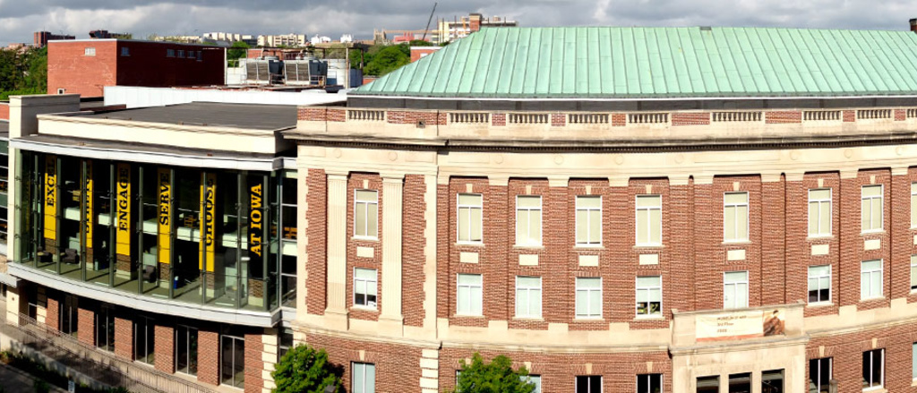 View of the Iowa Memorial Union from above